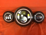 7″ Red HALO Headlight Dual 4.5″ – 4 1/2″ AUX Black Spot Passing LED Fog Lights