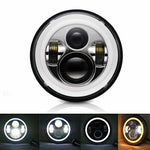 7" Halo LED Chrome Headlight + 4.5" Halo Fog Lights + Bracket Ring for Harley