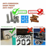 Stainless Steel License Plate Screws -Anti Theft Frames Tamper Resistant Kits