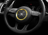 Aluminum Steering Wheel Center Cover Trim For Audi A3 A4L Q3 Q5 A5 A6L (Yellow)