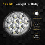 5-3/4" 5.75" LED Projector Headlight Sealed Hi/Lo Beam For Harley Sportster Dyna