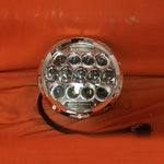 7″ 75W CHROME Projector HID LED Headlight Motorcycle Harley with ORANGE HALO