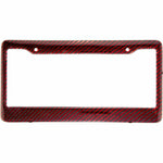 Red Carbon Fiber License Plate Frame Tag Cover FF - C with Matching Screw Caps