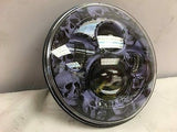 7″ Custom Purple Skull Design Projector HID LED Light Bulb Headlight Motorcycle