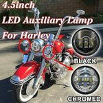 7″ Headlight Dual 4.5″ – 4 1/2″ Auxiliary AUX Chrome Spot Passing LED Fog Lights
