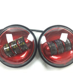 Red Daymaker LED Fog Lights for Harley Davidson - 4.5" Auxiliary Headlights