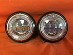 4.5″ Chrome Spot With Red Halo Passing LED Fog Lights Harley AUX PAIR 4-1/2″