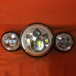 7″ Orange HALO Headlight Dual 4.5″–4 1/2″ ORANGE HALO AUX Chrome Passing LED Fog