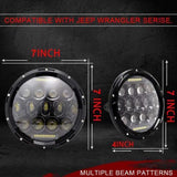75W Black LED Projector 7"Inch Round Headlights For Peterbilt 379 359