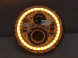 7″ Custom Big Money Design With Orange Halo Projector HID LED Headlight