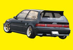 FOR 88-91 FITS: HONDA CIVIC EF9 HATCH 3DR J STYLE REAR ROOF SPOILER WING LIP KIT