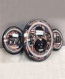 7" DAYMAKER AMERICAN FLAGS DESIGN Headlight   Dual 4.5" - 4 1/2" Auxiliary Sp...
