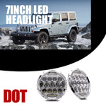 7" 75w LED Headlight Hi-Lo & 4''Fog Lamps For Jeep Wrangler White Super Bright