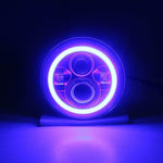 7″ Inch BLUE With BLUE Halo Projector HID LED Headlight Motorcycle For Harley