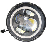 7” SUZUKI SIERRA FITS: JEEP WRANGLER JK CJ TJ LED RUBICON BLUE HALO HEADLIGHTS