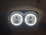 DUAL 7″ DAYMAKER 2014 & UP WHITE HALO LED ROAD GLIDE Black Headlight Bezel