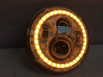 7″ Custom Big Money Design With Orange Halo Projector HID LED Headlight