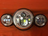 7″ White HALO Headlight 4.5″–4 1/2″ HALO AUX Chrome Spot Passing LED Fog Lights