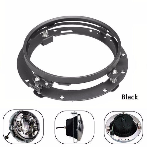 Black 7" Daymaker LED Headlight Mounting Ring Bracket for Touring 1994-2013