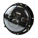 7" LED Projector Black Headlight Harley With Black Adapter Mount