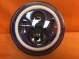 7″ Replacement PURPLE With PURPLE Halo Projector HID LED Headlight Motorcycle