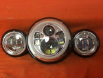 7″ White HALO Headlight 4.5″–4 1/2″ HALO AUX Chrome Spot Passing LED Fog Lights