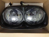 Dual LED Projector Headlight Daymaker Lamps For 1998-2013 Harley FLTR Road Glide