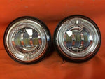 4.5″ Chrome Spot With Red Halo Passing LED Fog Lights Harley AUX PAIR 4-1/2″