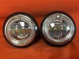 4.5″ Chrome Spot With Red Halo Passing LED Fog Lights Harley AUX PAIR 4-1/2″