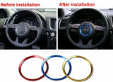 Aluminum Steering Wheel Center Cover Trim For Audi A3 A4L Q3 Q5 A5 A6L (Blue)