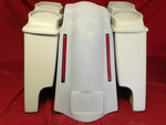 Harley Heritage Softail 4″ Saddlebags Dual 6X9 Speaker LED Lids Fender Dual Cut