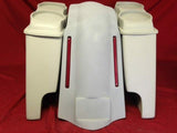 Harley Heritage Softail 4″ Saddlebags Dual 6X9 Speaker LED Lids Fender Dual Cut
