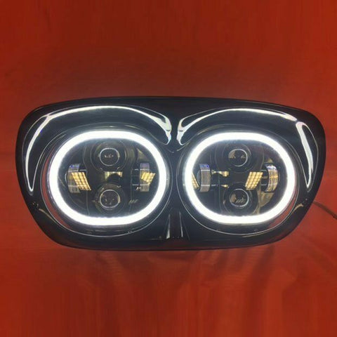 DUAL 5.75″ DAYMAKER HID LED ROAD GLIDE Black Light with FULL HALO Bulb Headlight