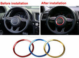 Aluminum Steering Wheel Center Cover Trim For Audi A3 A4L Q3 Q5 A5 A6L (Red)