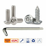 Stainless Steel License Plate Screws -Anti Theft Frames Tamper Resistant Kits