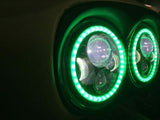 DUAL 7″ GREEN HALO LED Replacement ROAD GLIDE Chrome Light Bulb Headlight Bezel