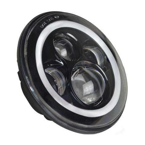 7" LED Projector Black Halo Headlight For Harley Ultra Electra Glide