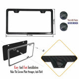 Carbon Fiber License Plate Frames - Aluminum Slim Size Black License Plate Cover