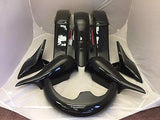 Harley Davidson 6″ Extended Saddlebags Out & Down Bags Painted VIVID BLACK COMBO