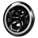 7" LED Projector Daymaker Black Halo Headlight For Harley Electra Glide Ultra