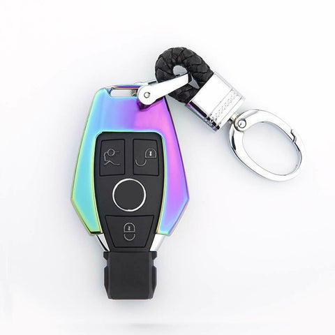 For Mercedes Benz Fob Cover, Smart Remote Key (Case + Vintage Chain, Colorful)