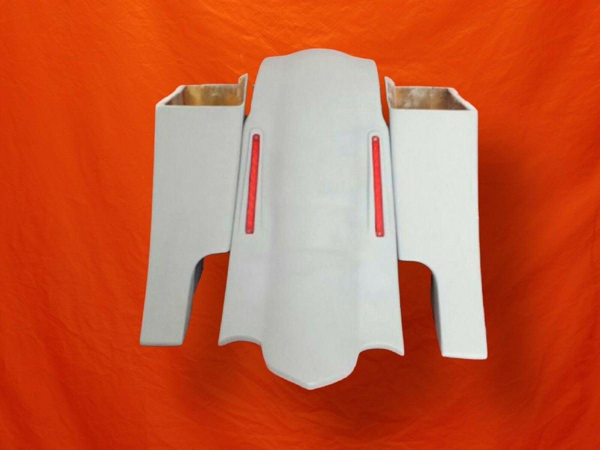 Harley 6″ Out And Down Saddlebags with Custom LED Lights Rear Fender ...