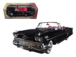 1958 Chevrolet Impala Convertible Black with Red Interior \"Timeless Classics\" 1/18  Diecast Model Car by Motormax