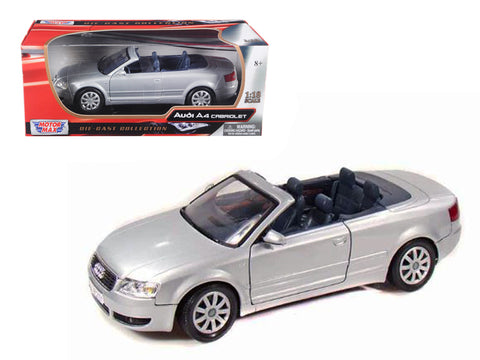 2004 Audi A4 Convertible Silver 1/18 Diecast Model Car by Motormax