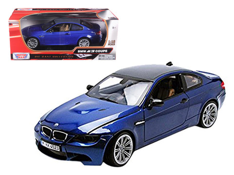 BMW M3 E92 Coupe Blue 1/18 Diecast Model Car by Motormax