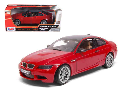 BMW M3 E92 Coupe Red 1/18 Diecast Car Model by Motormax