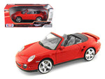 Porsche 911 (997) Turbo Convertible Red 1/18 Diecast Car Model by Motormax