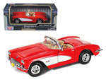 1959 Chevrolet Corvette Red 1/24 Diecast Model Car by Motormax