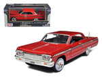 1964 Chevrolet Impala Red 1/24 Diecast Model Car by Motormax