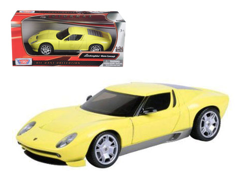 Lamborghini Miura Concept Yellow 1/24 Diecast Car Model by Motormax
